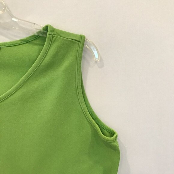 Lands' End Sleeveless Tank Cotton Boxy Women's Sz M 10-12 Lime Green Activewear - Picture 3 of 11